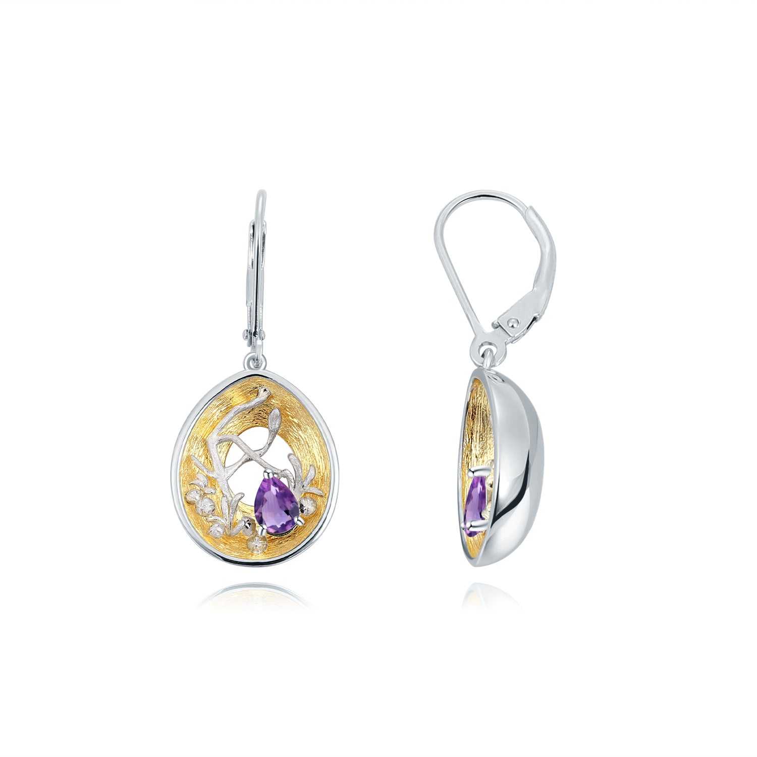 S925 Silver Inlaid Natural Topaz Drop Earrings for Women