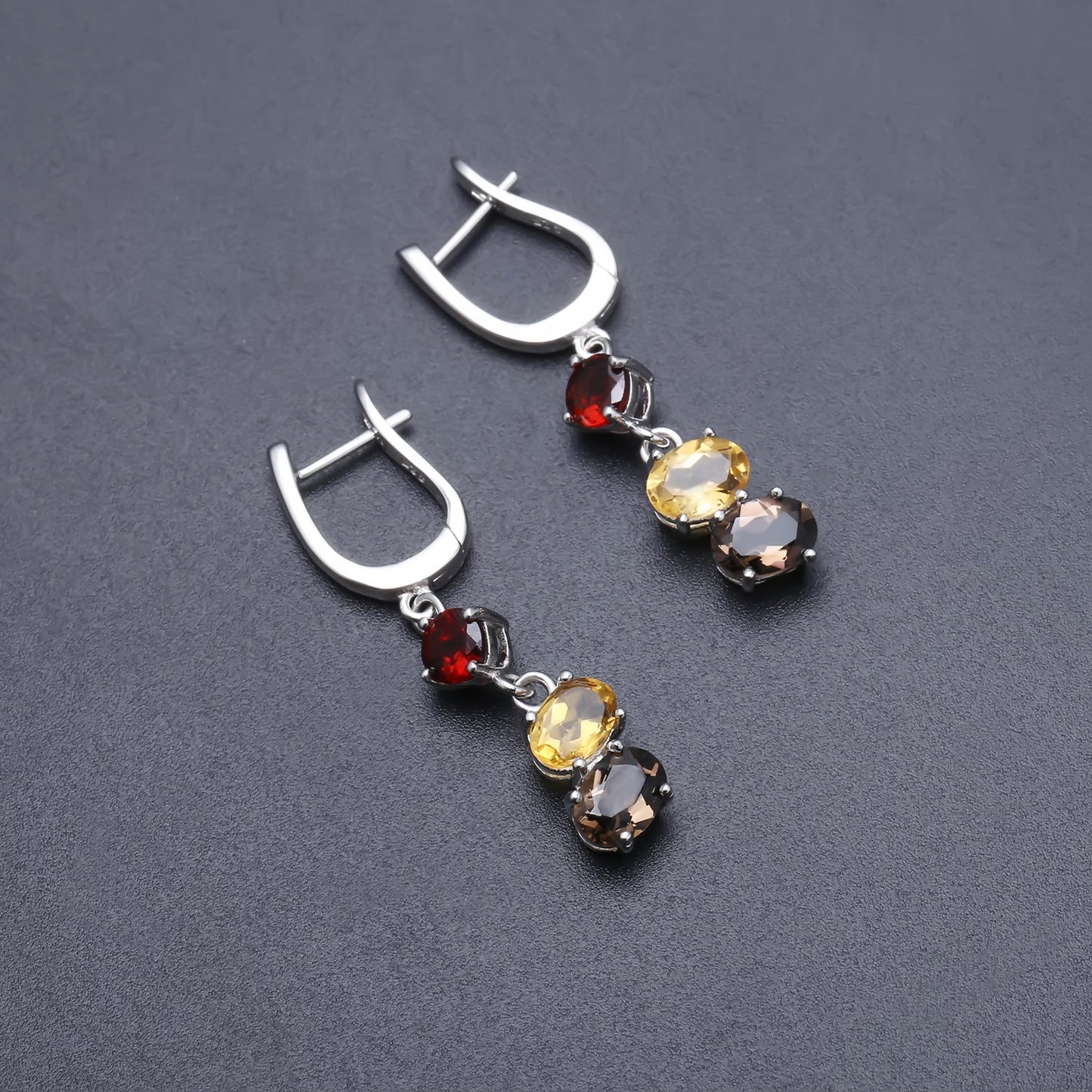 European Natural Colourful Jewelry Beading Sterling Silver Drop Earrings for Women