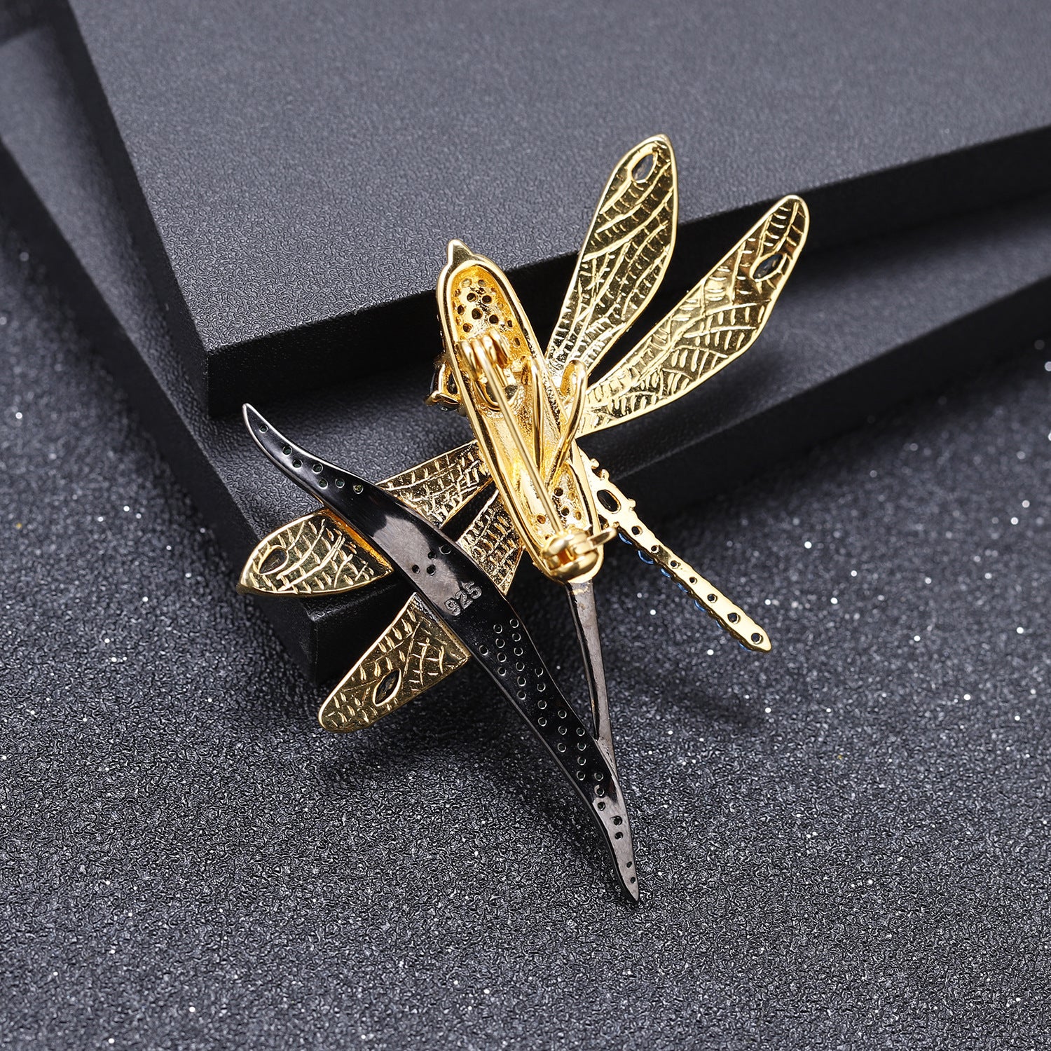 Brooch Pendant Dual-use Natural Topaz Dragonfly Pendant Silver Necklace for Women