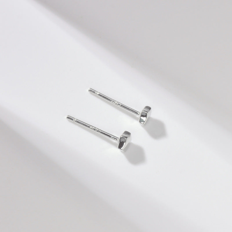 Polished Little Star Silver Stud Earrings for Women