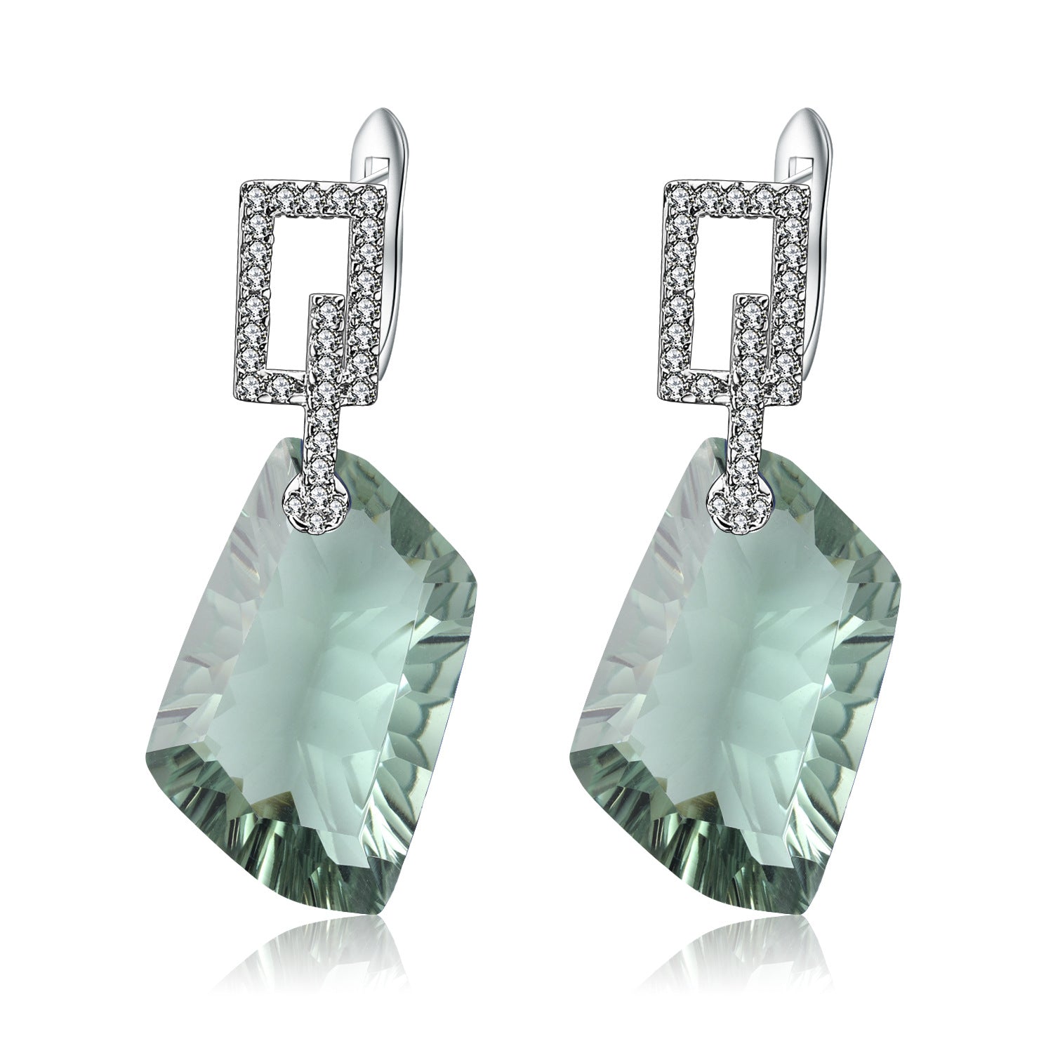Crystal Special-shaped Silver Drop Earrings for Women