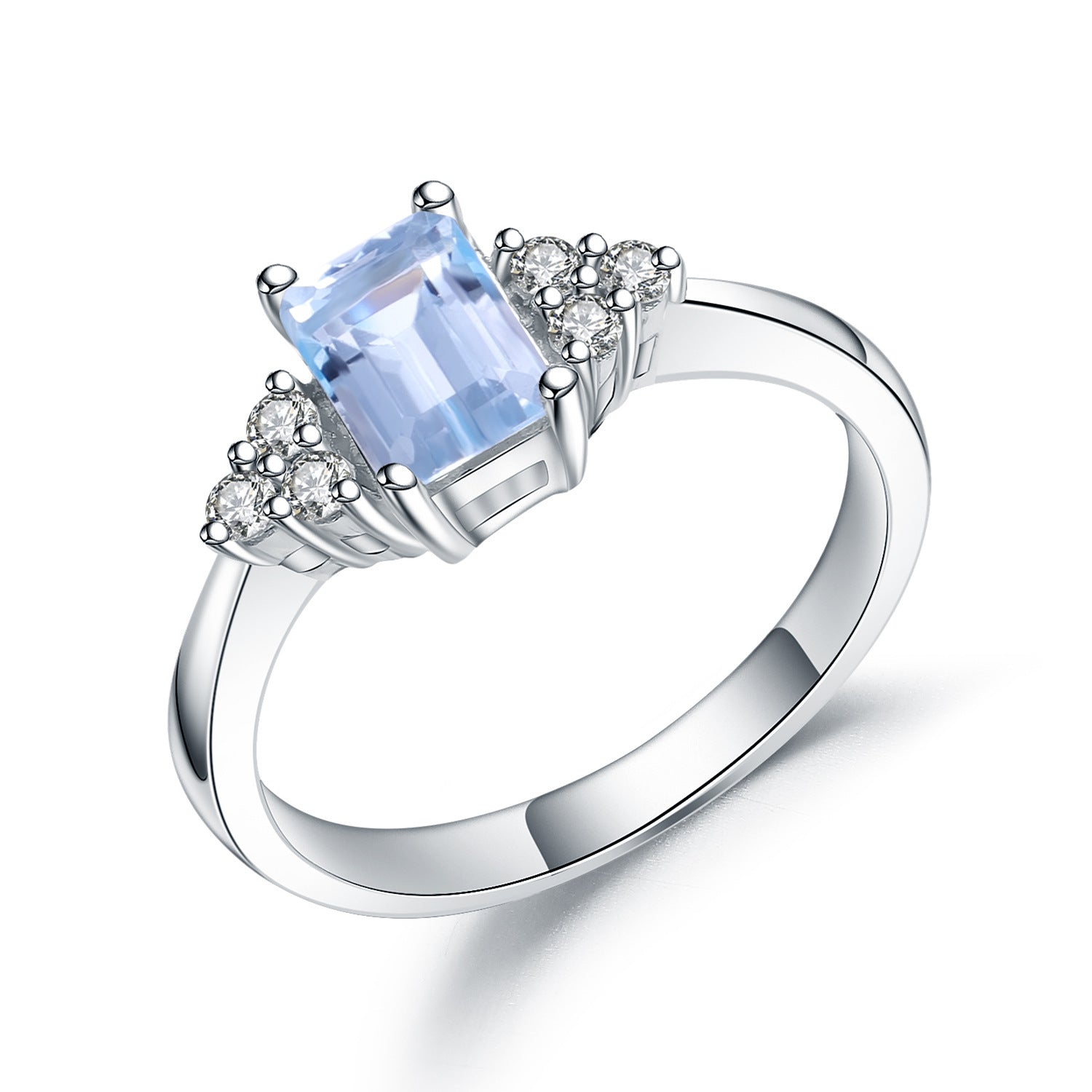 Simple Luxury Natural Topaz S925 Silver Ring for Women