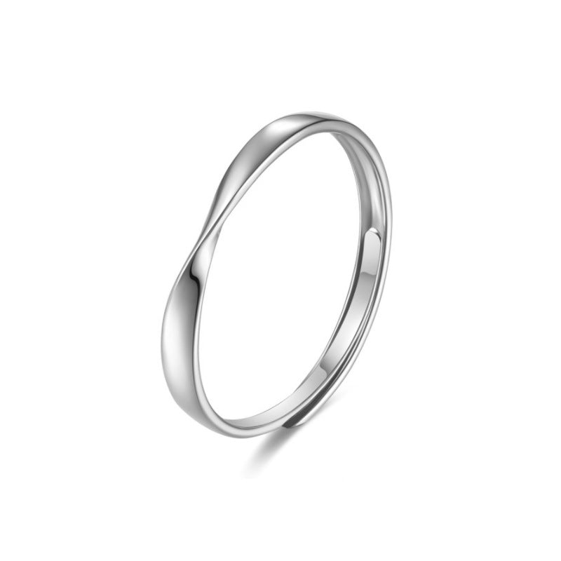 Mobius Series Silver Couple Ring for Women