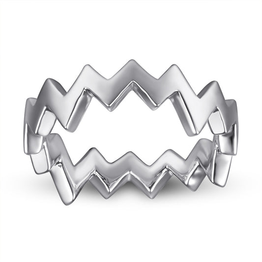 Sawtooth Shape Silver Ring