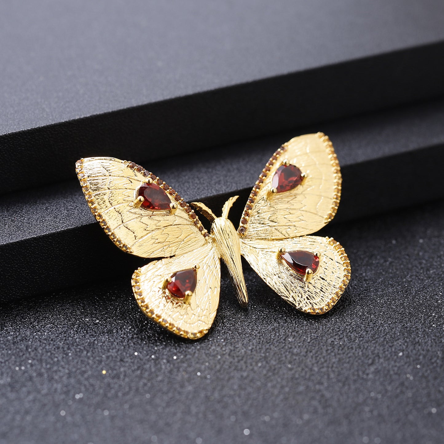 Palace Style Inlaid Colourful Gemstones Brooch Pendant Dual-use Design Butterfly Silver Necklace Pendant for Women