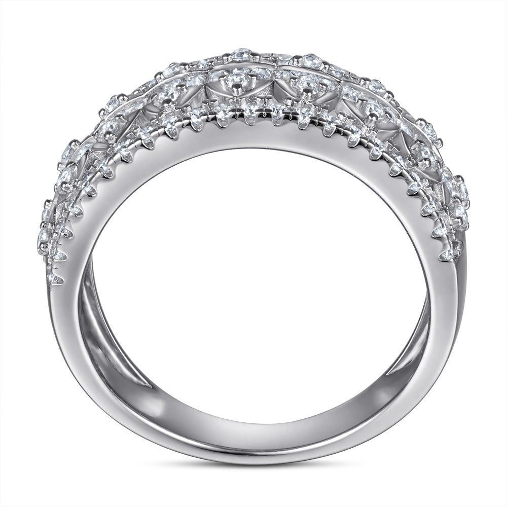Exaggerated Marquise Shape with Zircon Silver Ring for Women