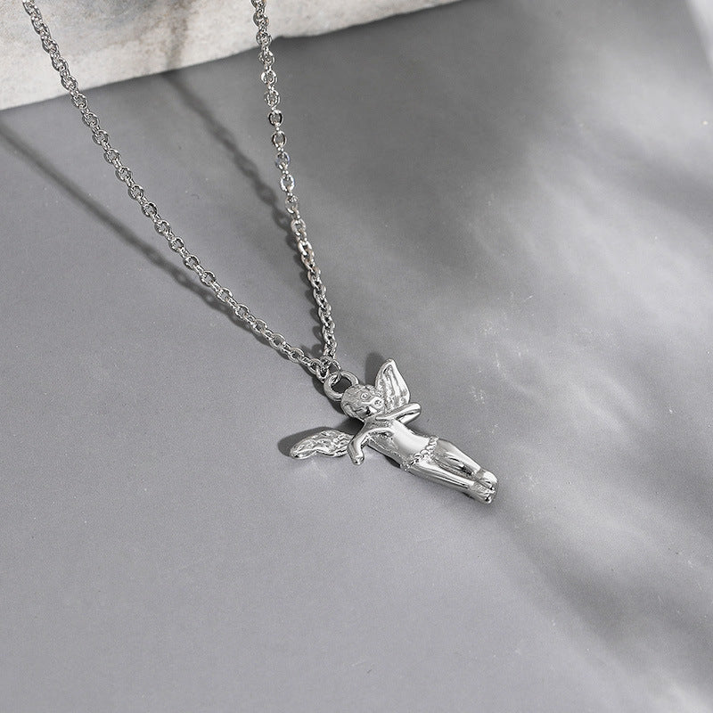 Little Angel Pendant Silver Necklace for Women