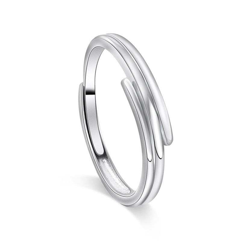 Lines Silver Couple Ring for Women
