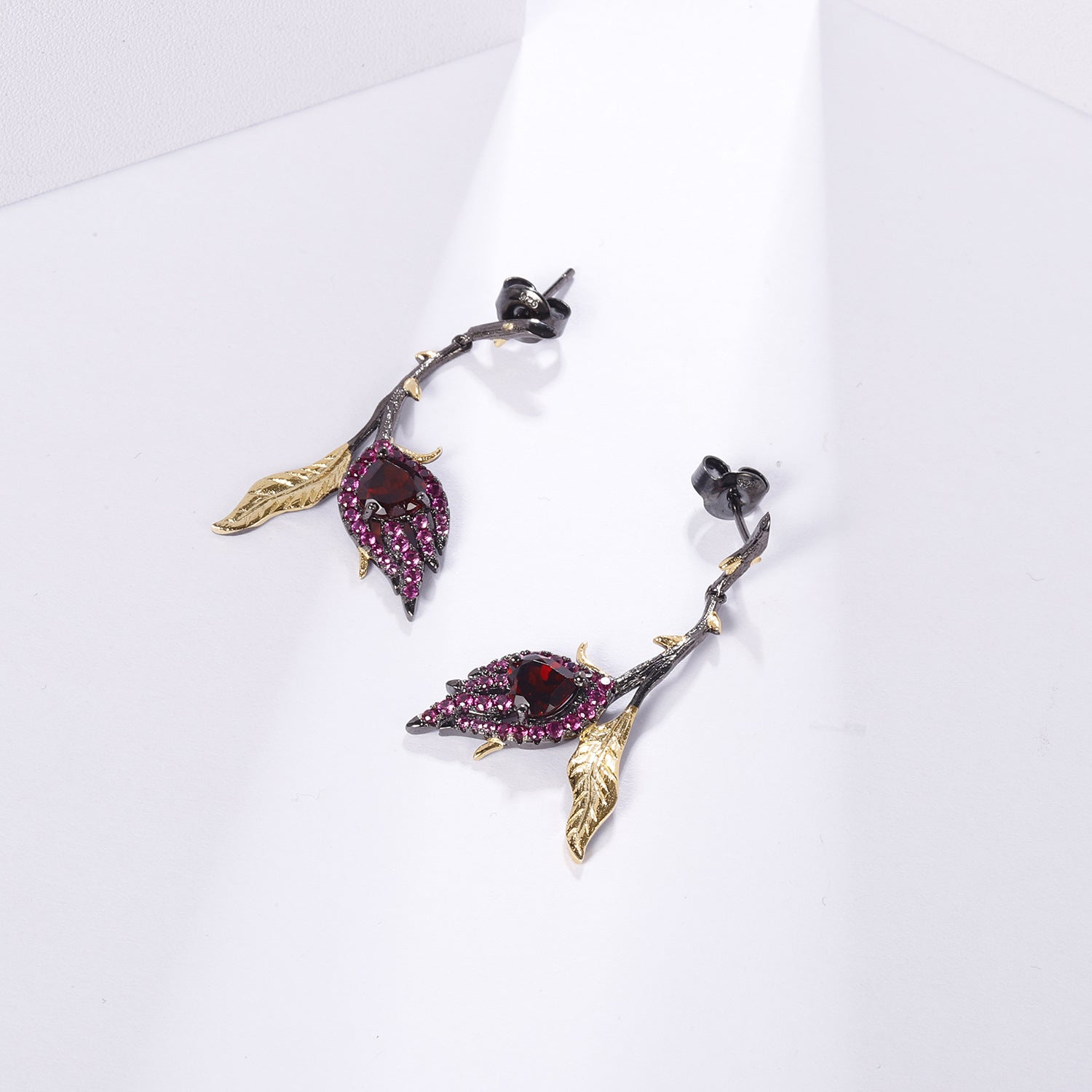 Floral Design s925 Silver Drop Earrings for Women
