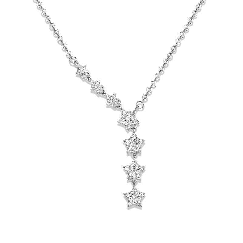Zircon Seven Stars Silver Necklace for Women