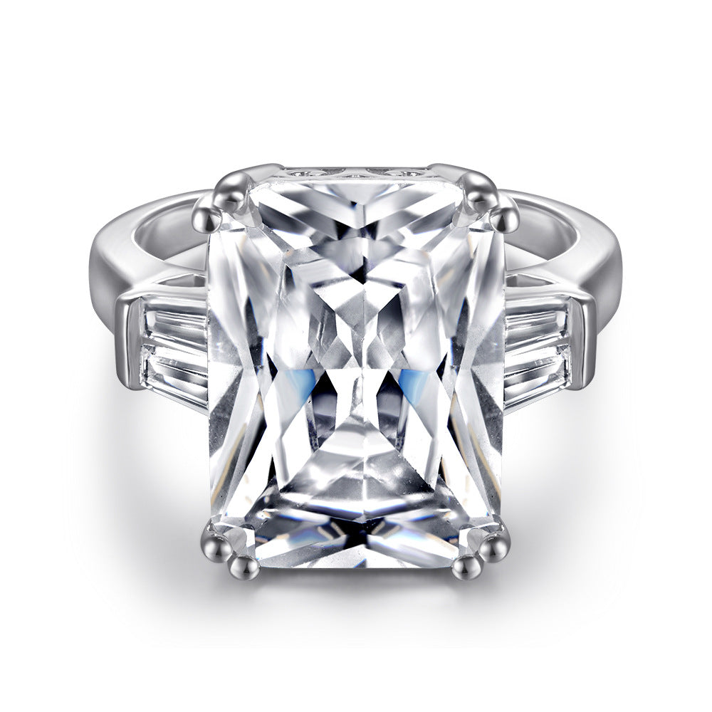 Radiant Cut Zircon Silver Ring
