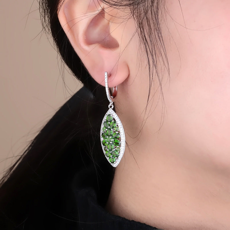 Colourful Mardi Gras Earrings-Treasure Marquise Shape Sterling Silver Drop Earrings for Women