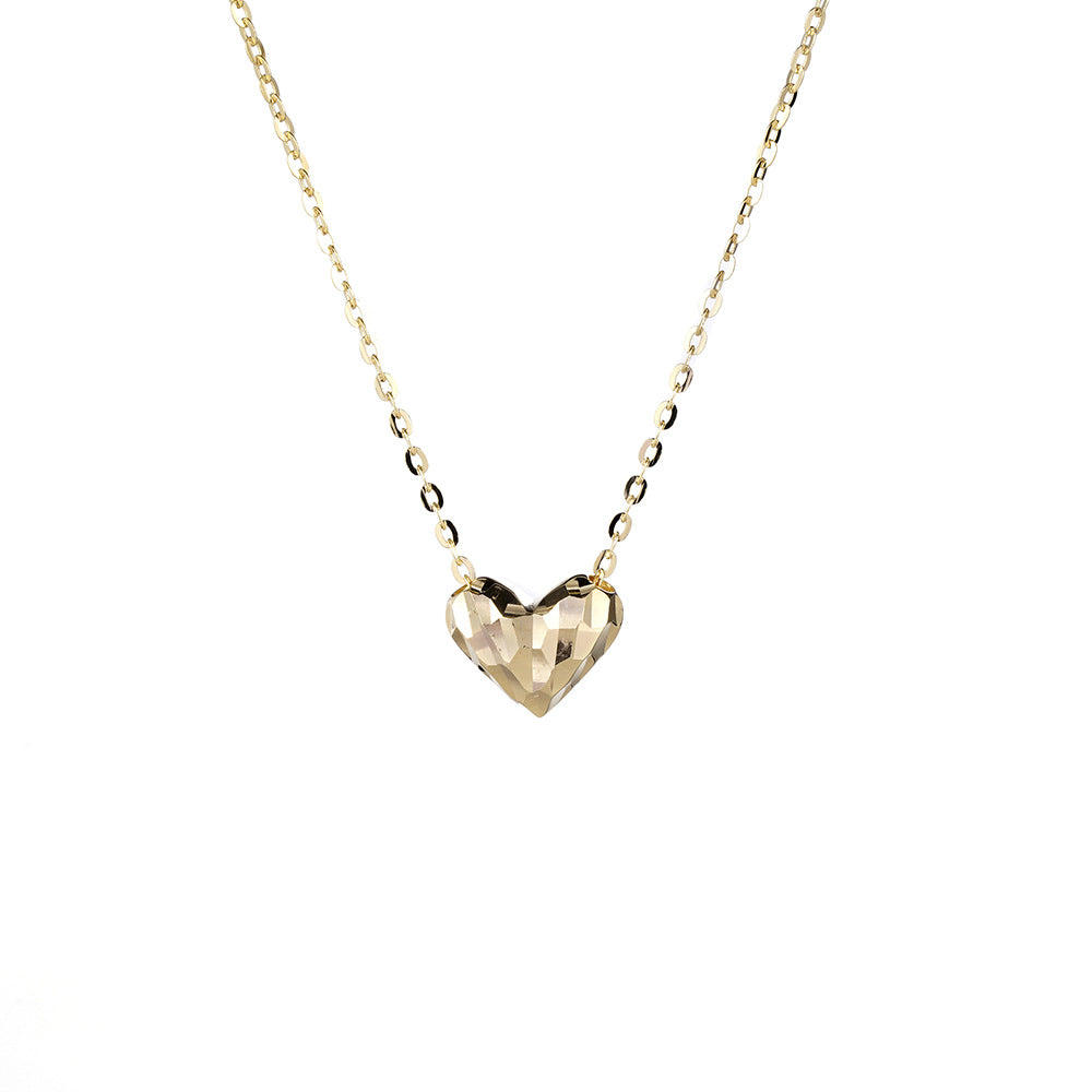 (Two Colours) Heart Solitaire Pendants Silver Collarbone Necklace for Women