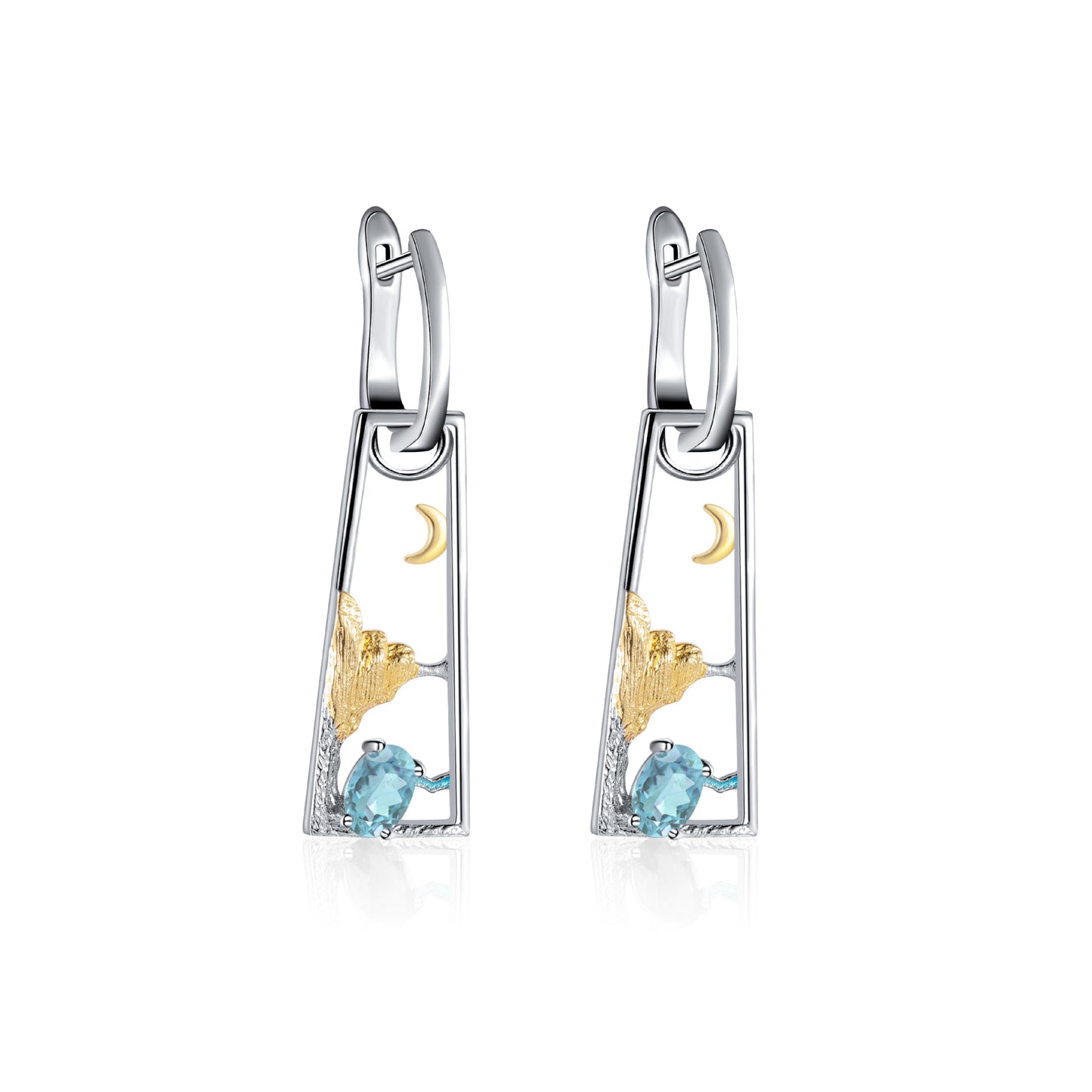 Colourful Gemstone Sterling Silver Drop Earrings for Women