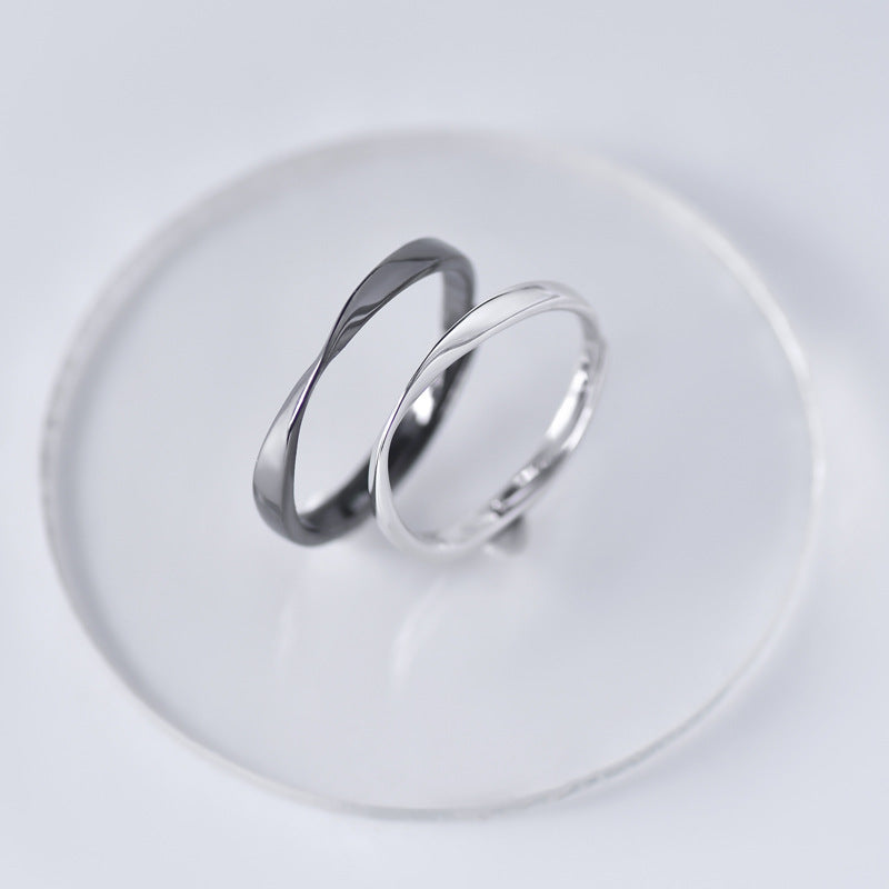 Mobius Series Silver Couple Ring for Women