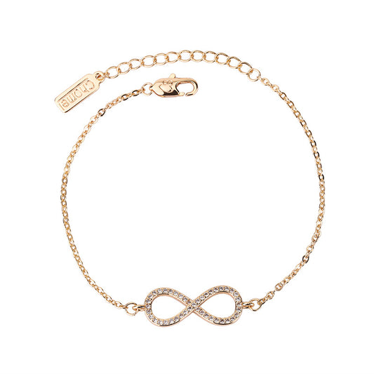 Zircon Mobius Loop Silver Bracelet for Women
