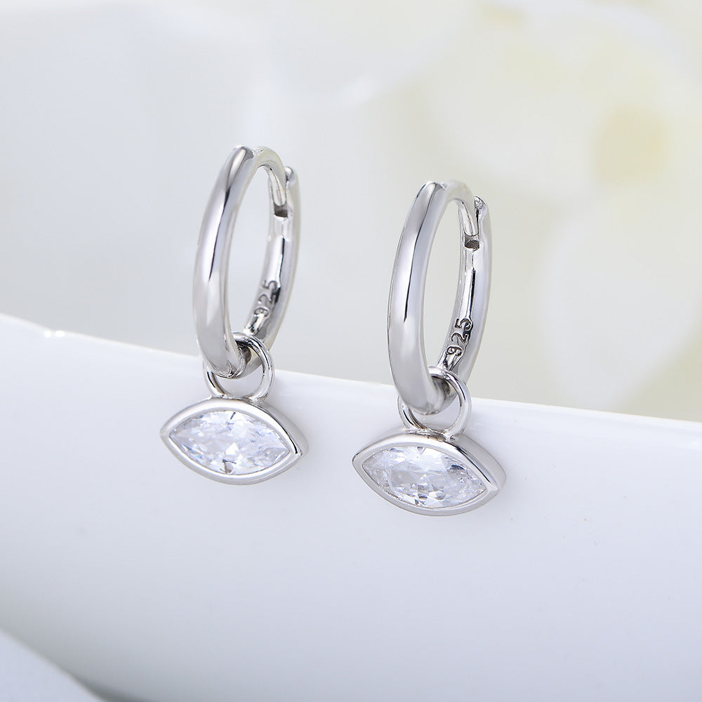 Marquise Zircon Pendant Silver Drop Earrings for Women