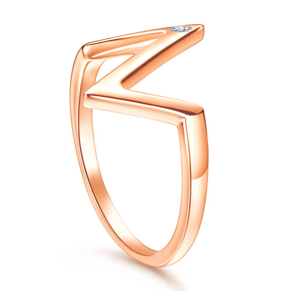 Geometric Zigzag Silver Ring for Women