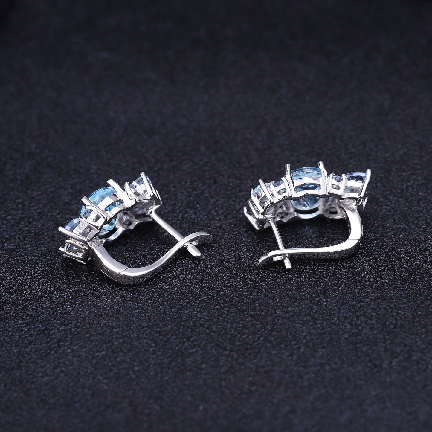 Natural Topaz Special Rectangel Silver Studs Earrings for Women