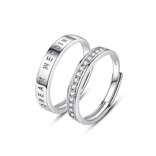 Eternity with Zircon Silver Couple Ring for Women