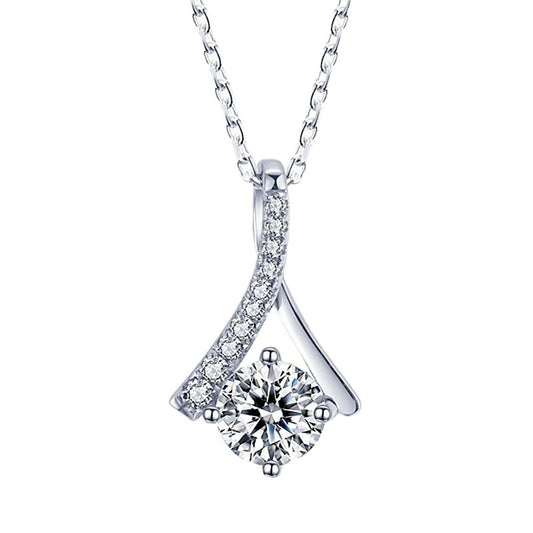 (Pendant Only) Stylish Design with Round Zircon Silver Pendant for Women