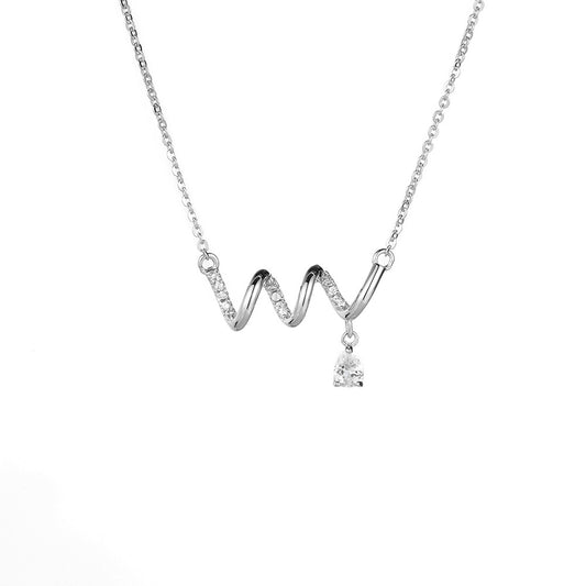 (Two Colours) White Zircon Spring Pendants Collarbone Necklace for Women