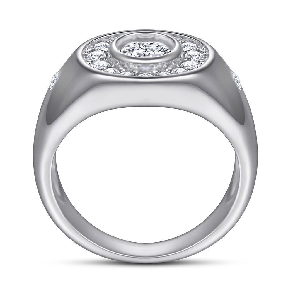 Devil's Eye Design with Round Zircon Silver Ring for Women