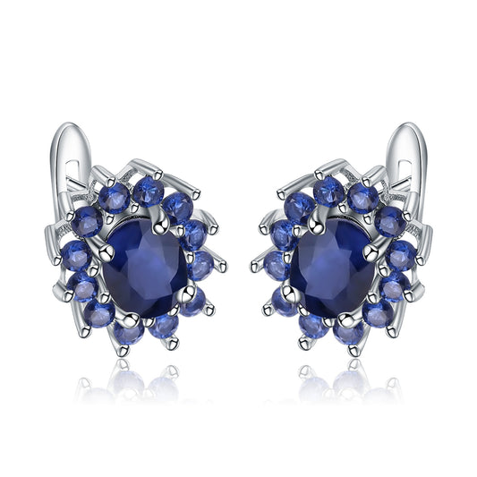 European Oval Shape Silver Studs Earrings for Women