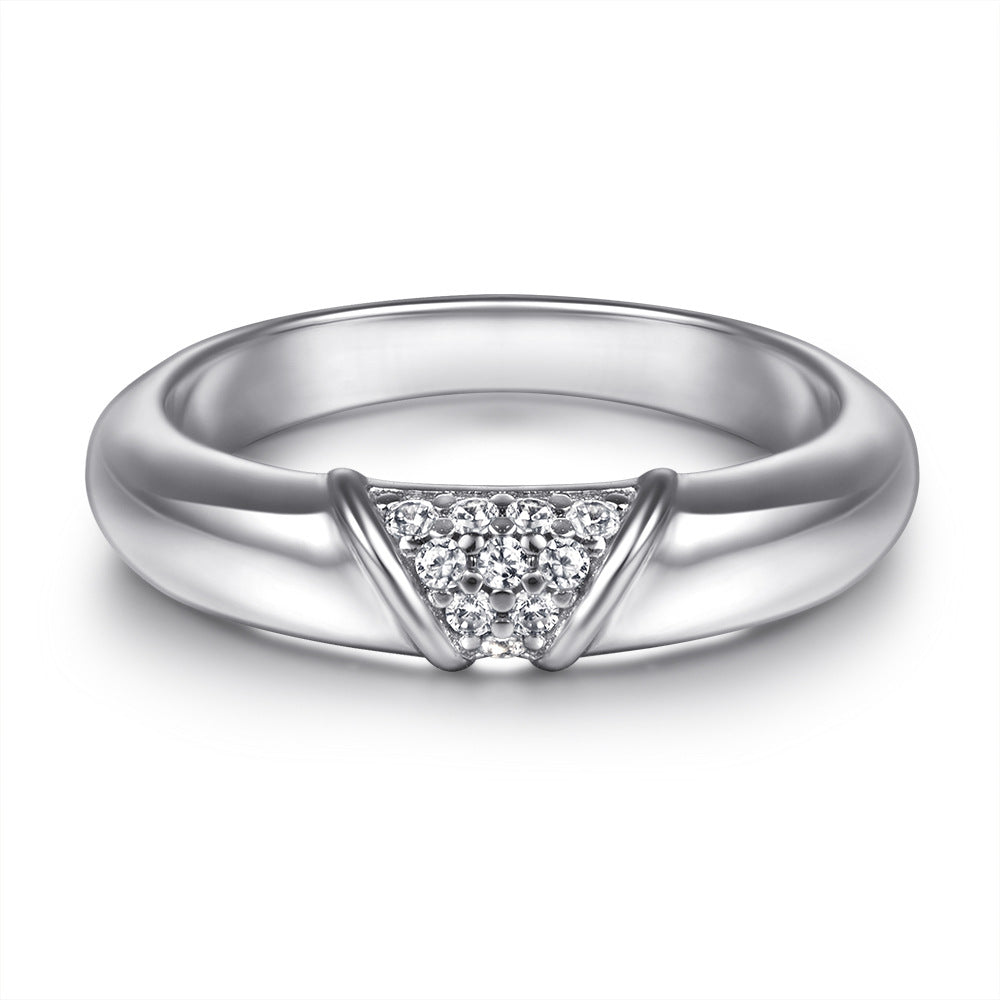 Ladder-shaped with Zircon Silver Ring for Women