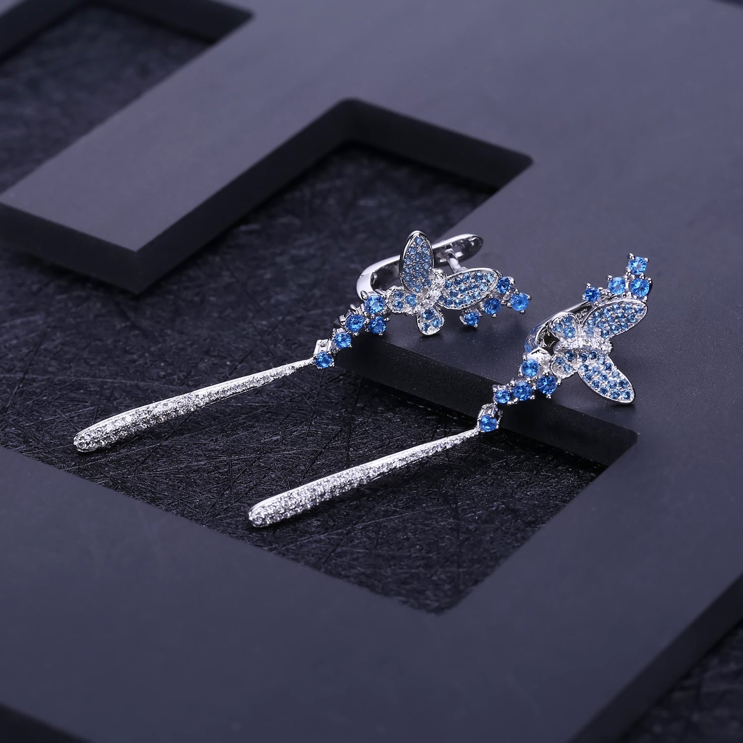 S925 Silver Gemstone Drop Earrings for Women