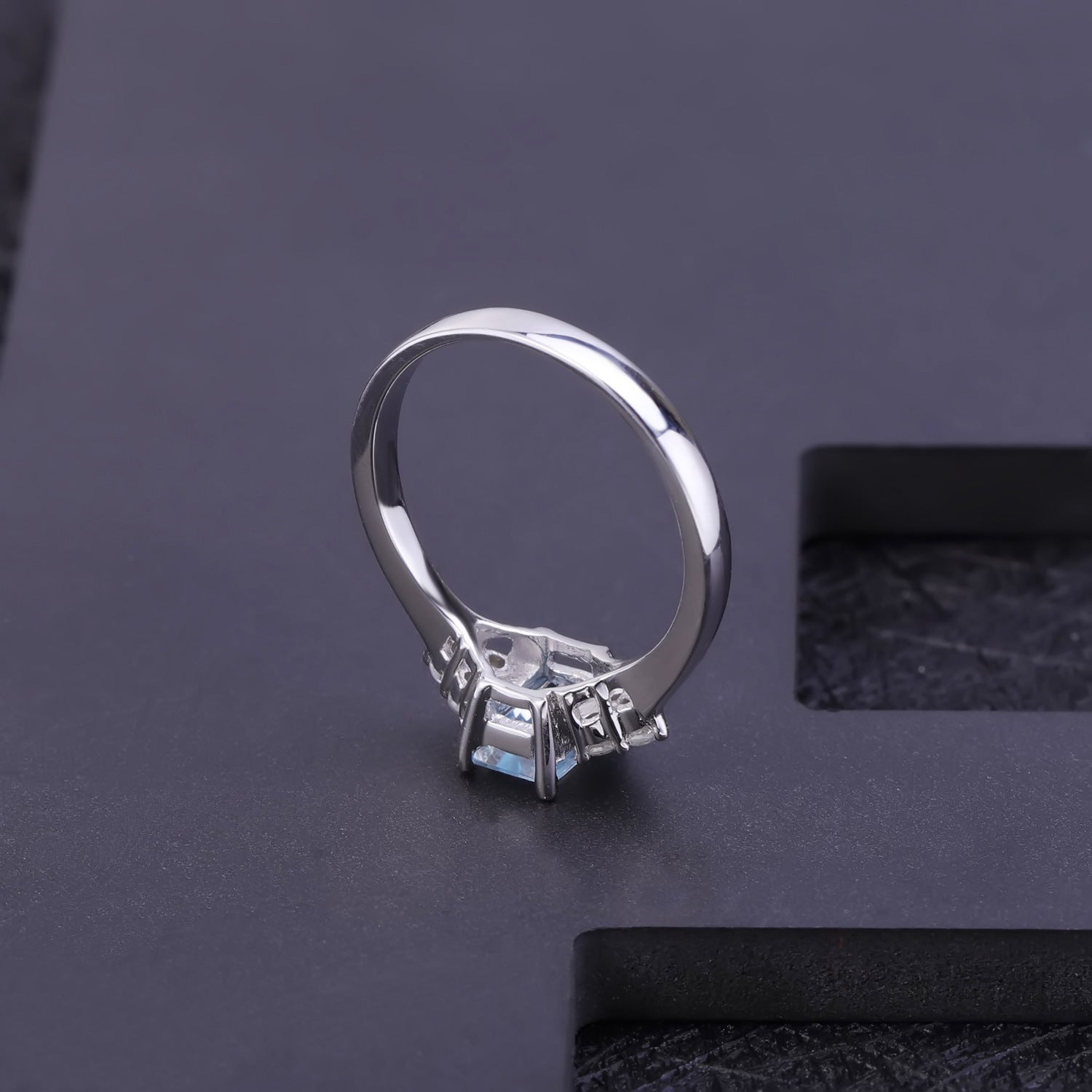 Simple Luxury Natural Topaz S925 Silver Ring for Women