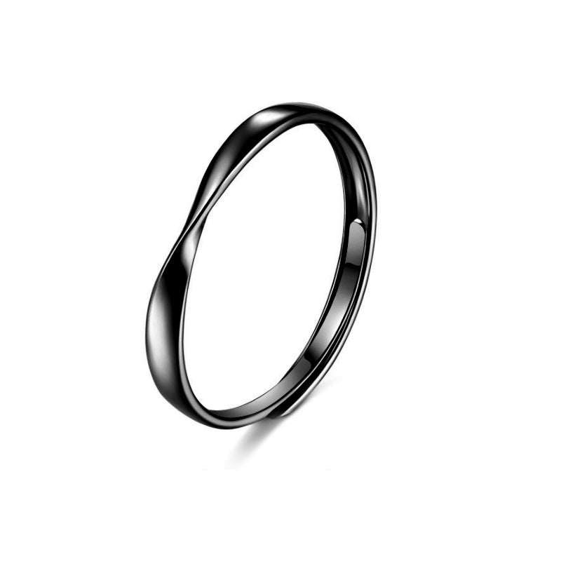 Mobius Series Silver Couple Ring for Women