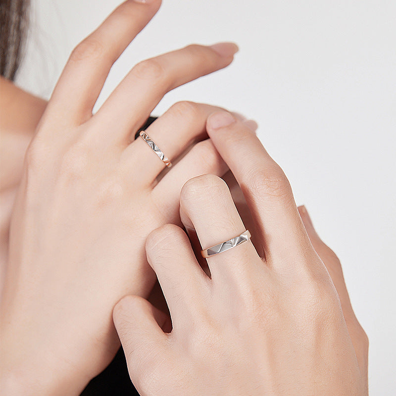 Zircon Star Silver Couple Ring for Women