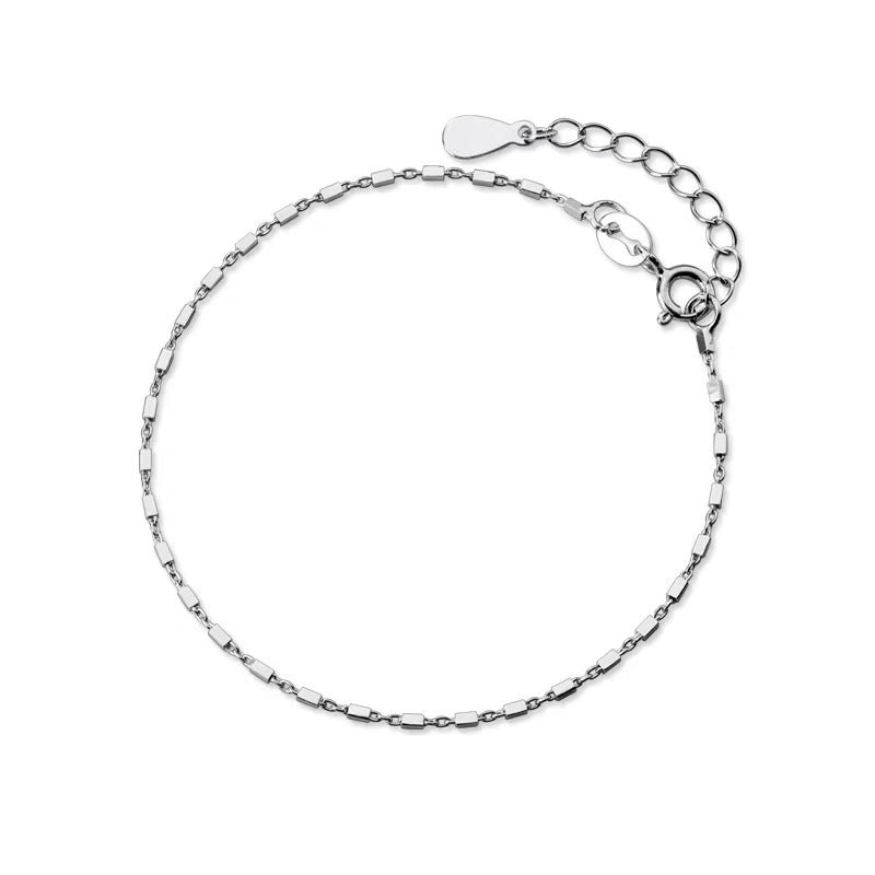 Fashion Cuboid Chain Silver Bracelet for Women