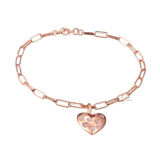 Heart-shape with Zircon Silver Bracelet for Women