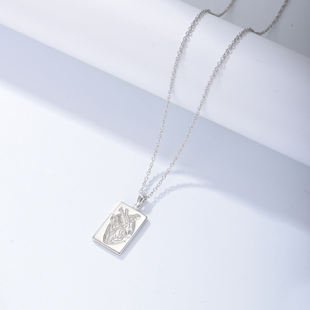 Valentine's Day Gift Lovers Heart Sterling Silver Necklace for Women
