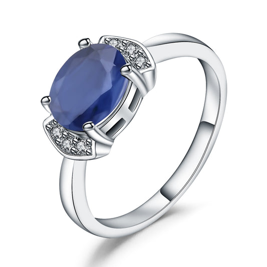 Colourful Gemstone Oval Shape Four Prongs Sterling Silver for Women