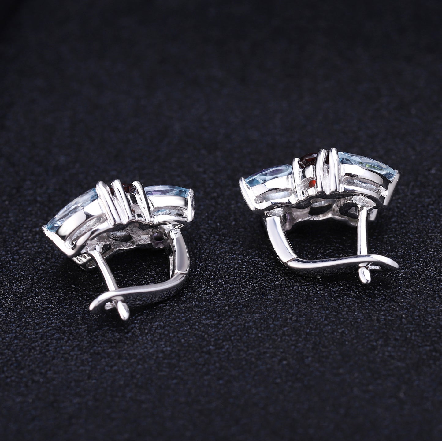 Fresh Candy Colourful Natural Crystal Silver Studs Earrings for Women