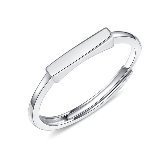 Smooth Rectangle Silver Ring