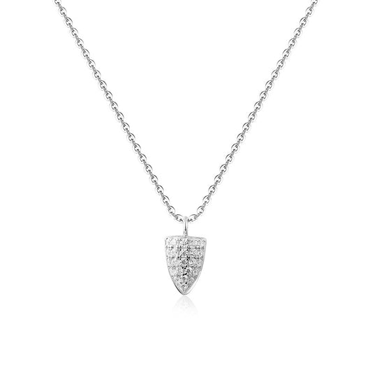Zircon Bullet Head Pendant Silver Necklace for Women