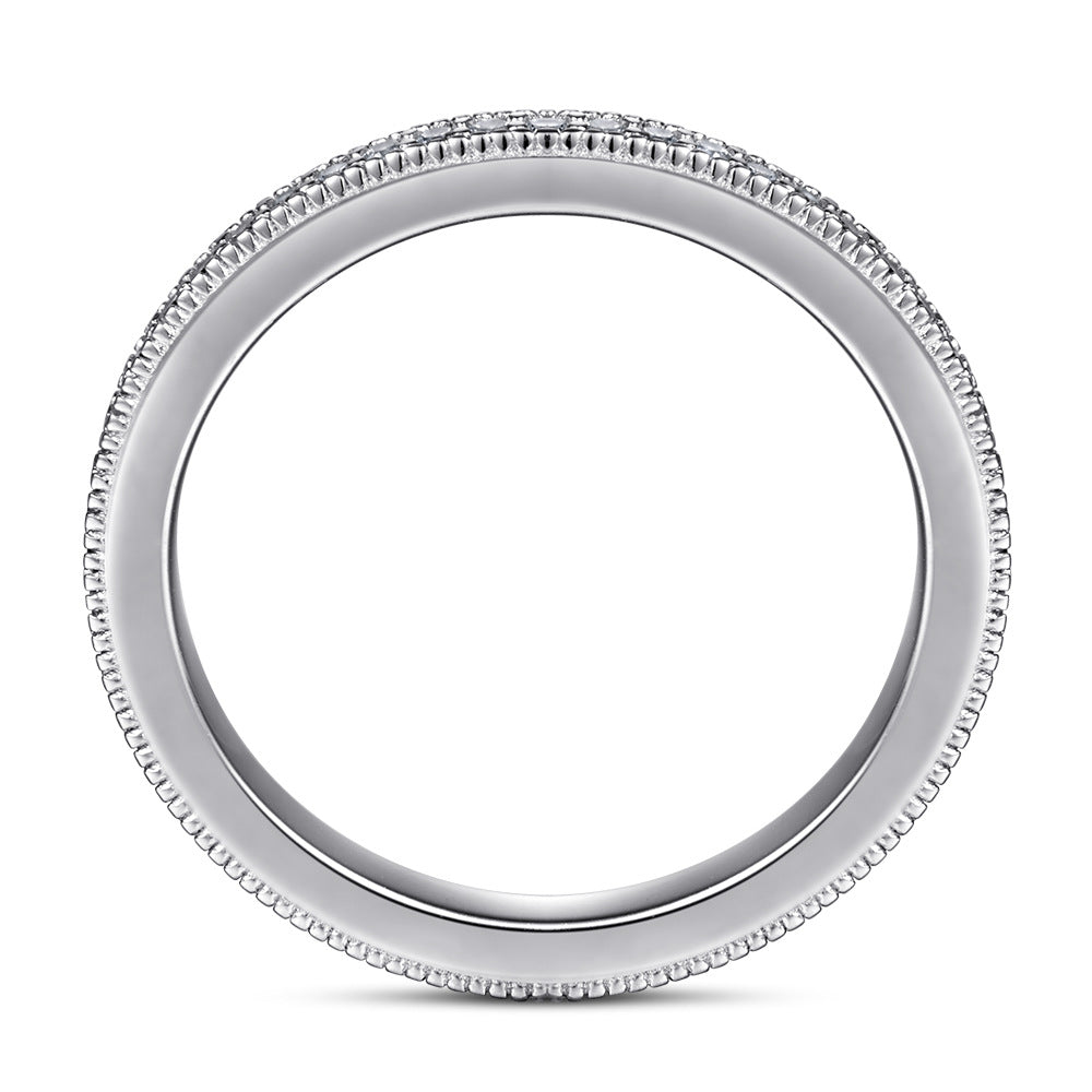 Full Zircon Eternity Silver Ring for Women