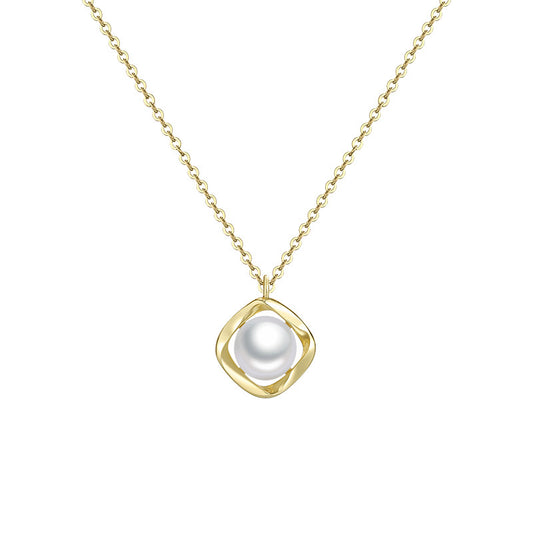 Baroque Pearl Pendant Silver Necklace for Women