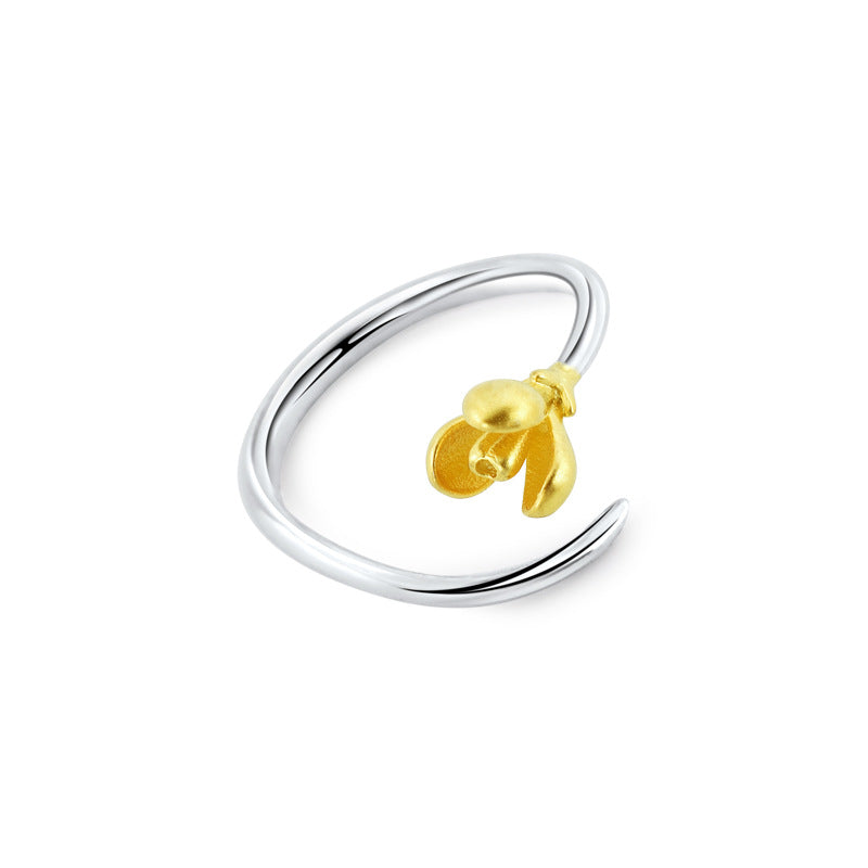 Magnolia Flower Silver Ring for Women