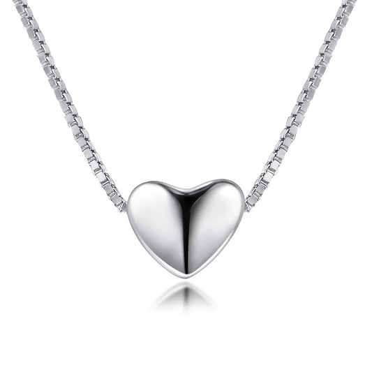 Heart Pendant Silver Necklace for Women