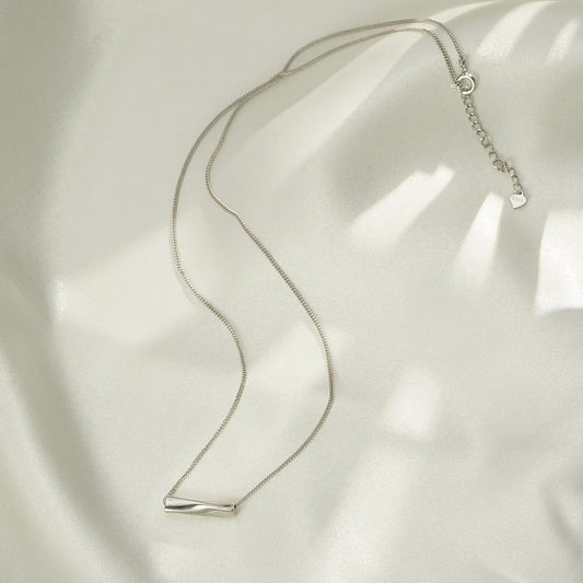 (Two Colours) Horizontal Bar Pendants 925 Silver Collarbone Necklace for Women