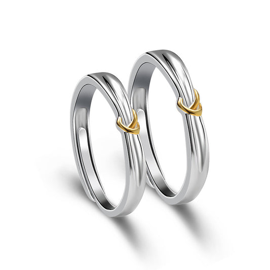 Love Knot Silver Couple Ring for Women