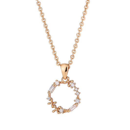 Zircon Garland Pendant Silver Necklace for Women