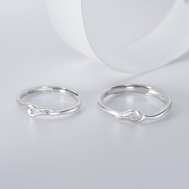 Romantic Cloud Silver Couple Ring