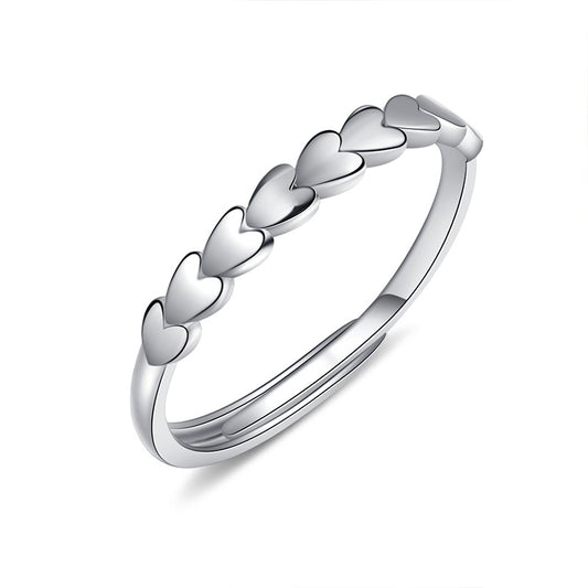 Beading Heart Silver Ring for Women