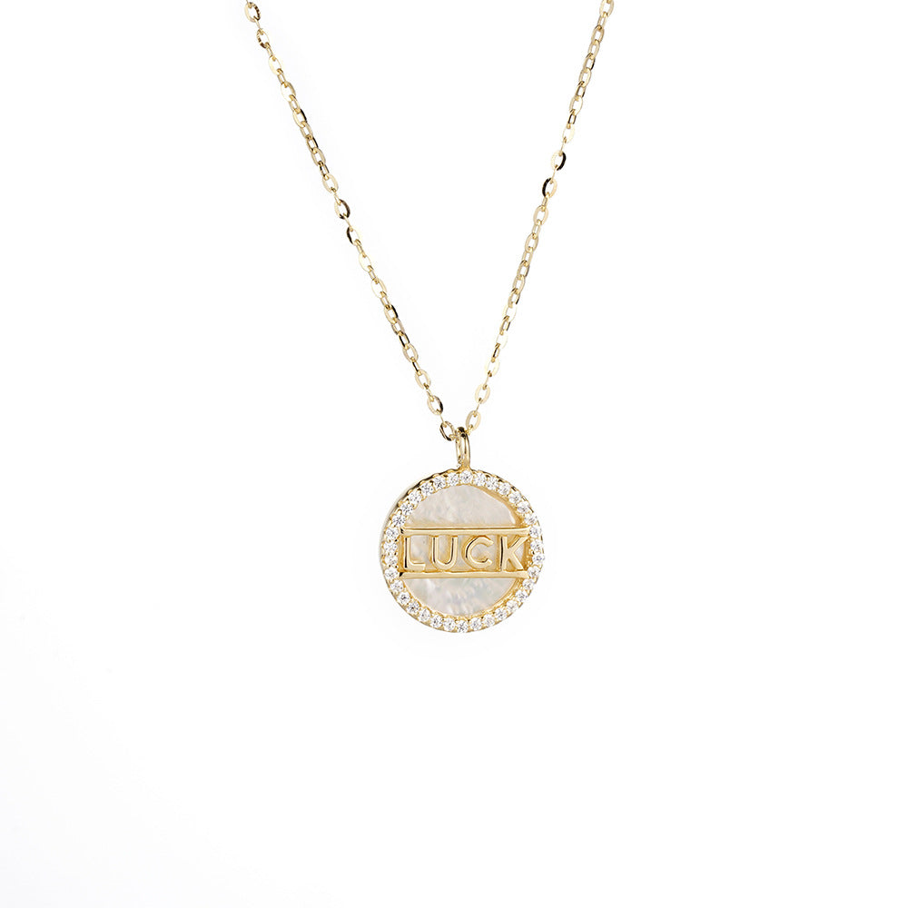 (Two Colours) Luck Plate Pendants Collarbone Necklace for Women